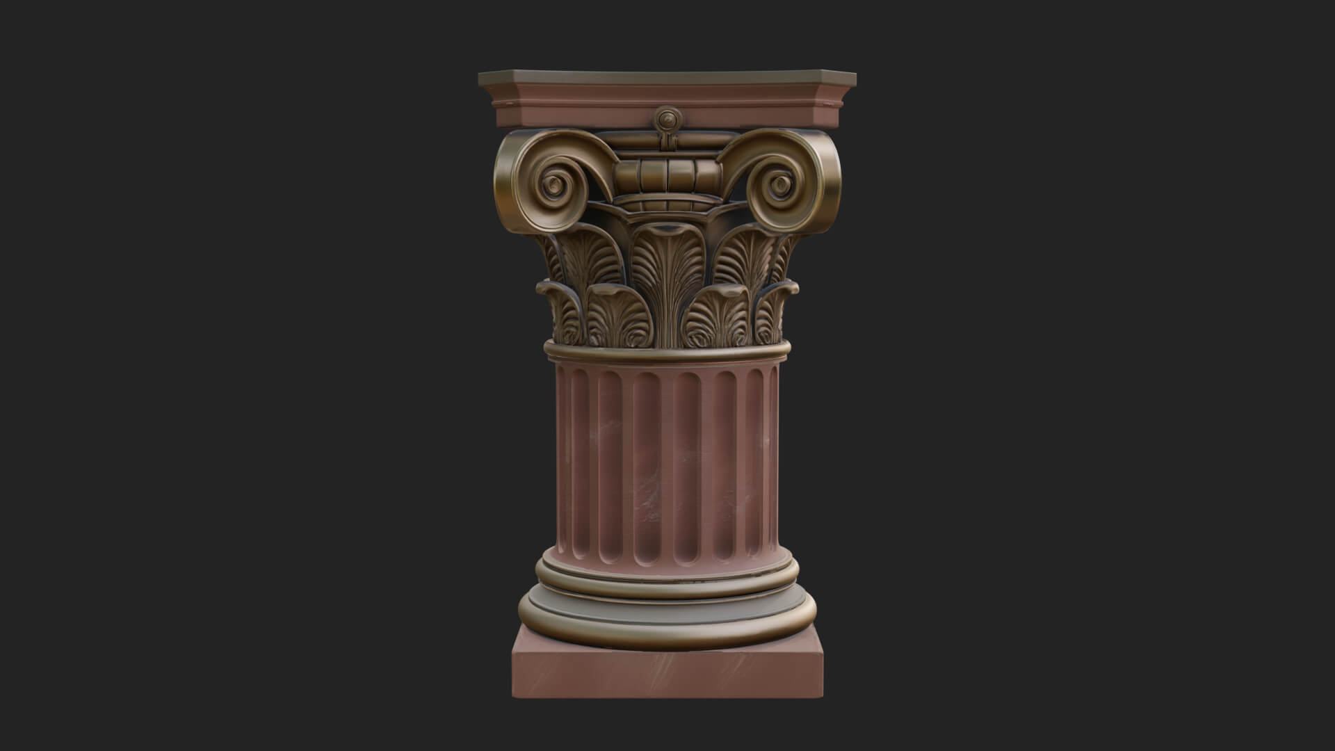 Fluted Classical Column Design 8 3D Print Model 3D Model