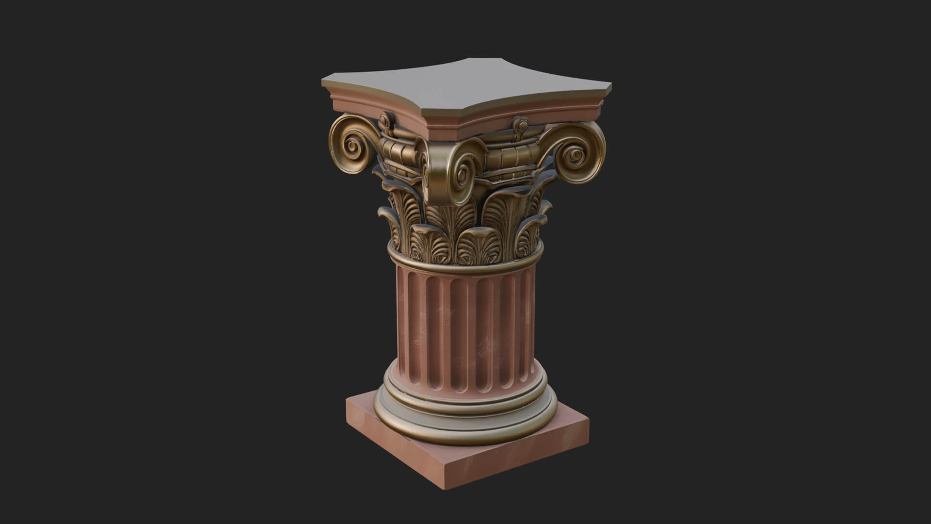 Fluted Classical Column Design 8 3D Print Model 3D Model