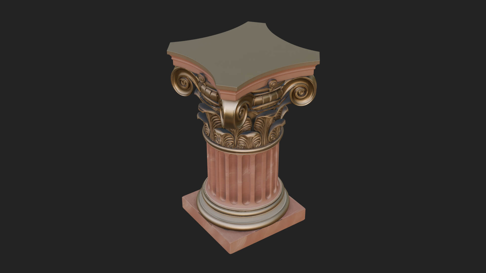 Fluted Classical Column Design 8 3D Print Model 3D Model