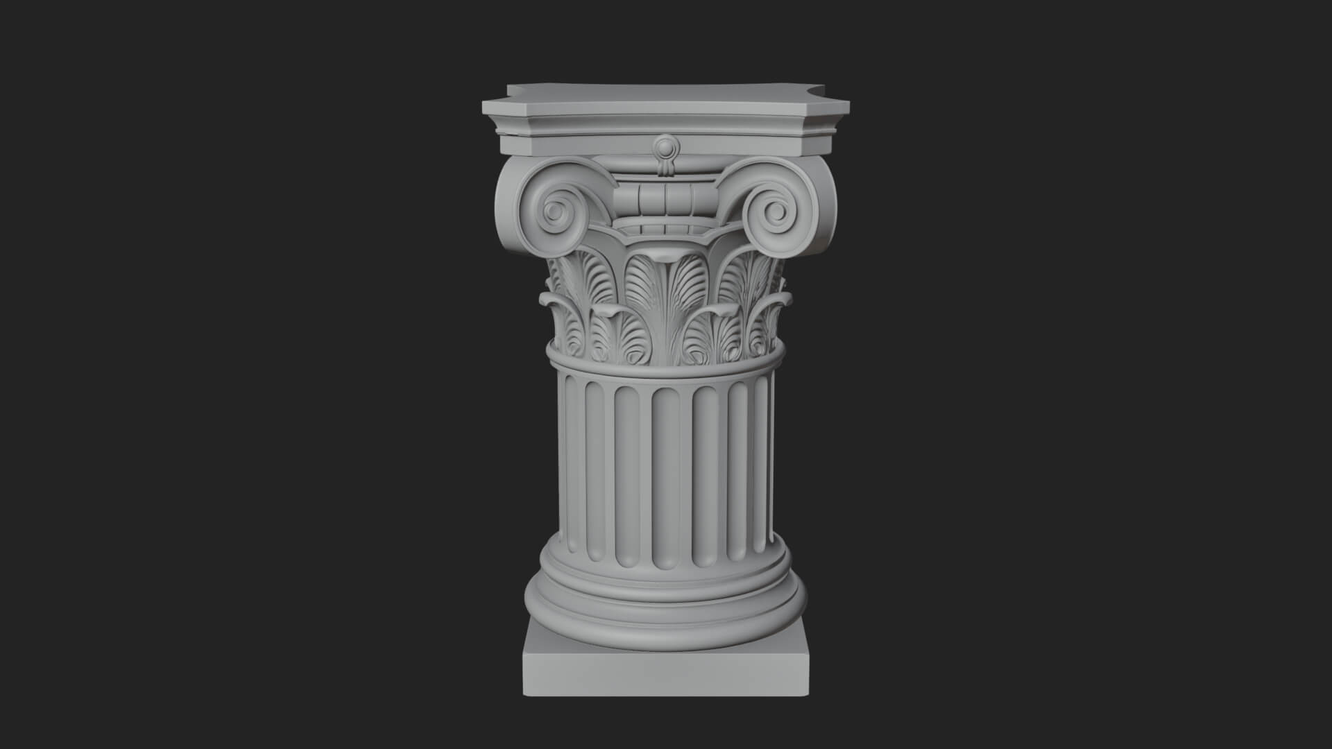 Fluted Classical Column Design 8 3D Print Model 3D Model
