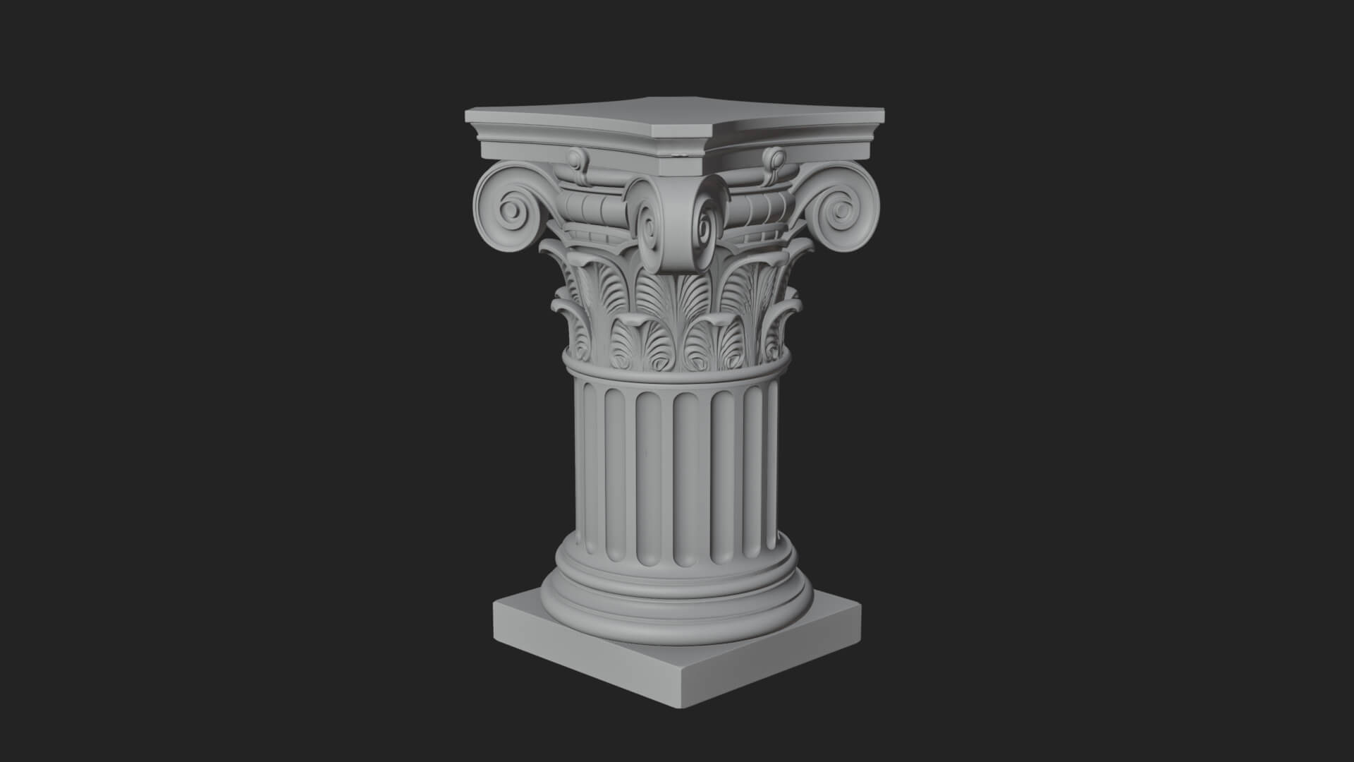 Fluted Classical Column Design 8 3D Print Model 3D Model