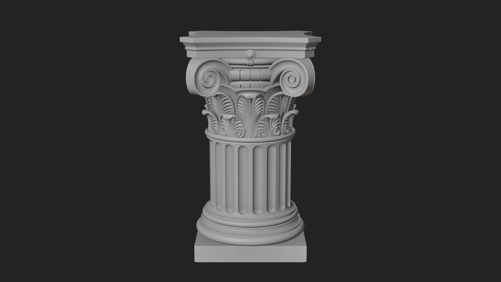 Fluted Classical Column Design 8 3D Print Model 3D Model
