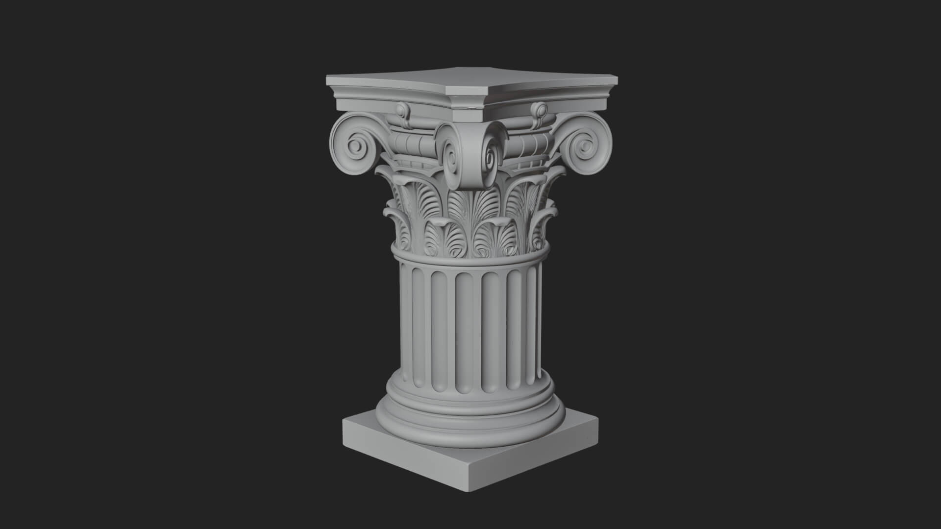 Fluted Classical Column Design 8 3D Print Model 3D Model
