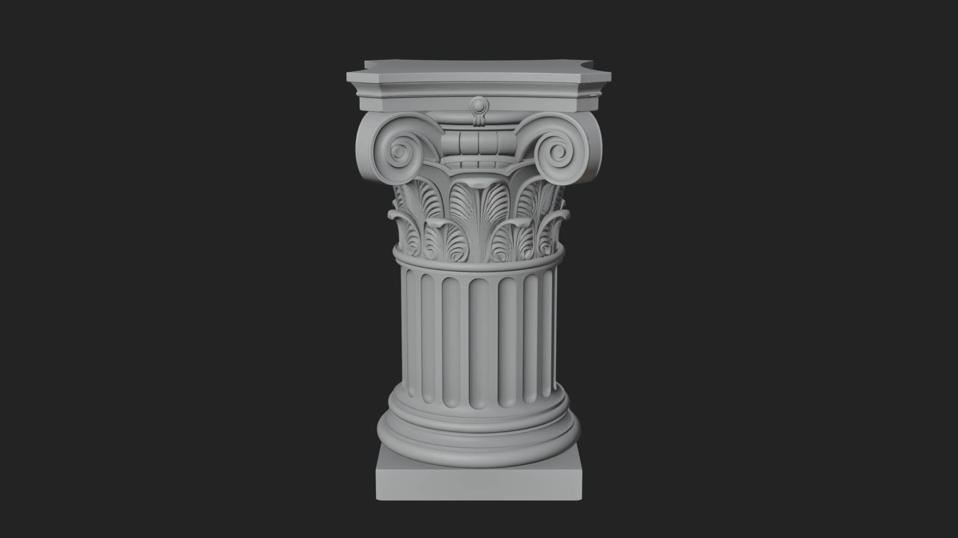 Fluted Classical Column Design 8 3D Print Model 3D Model