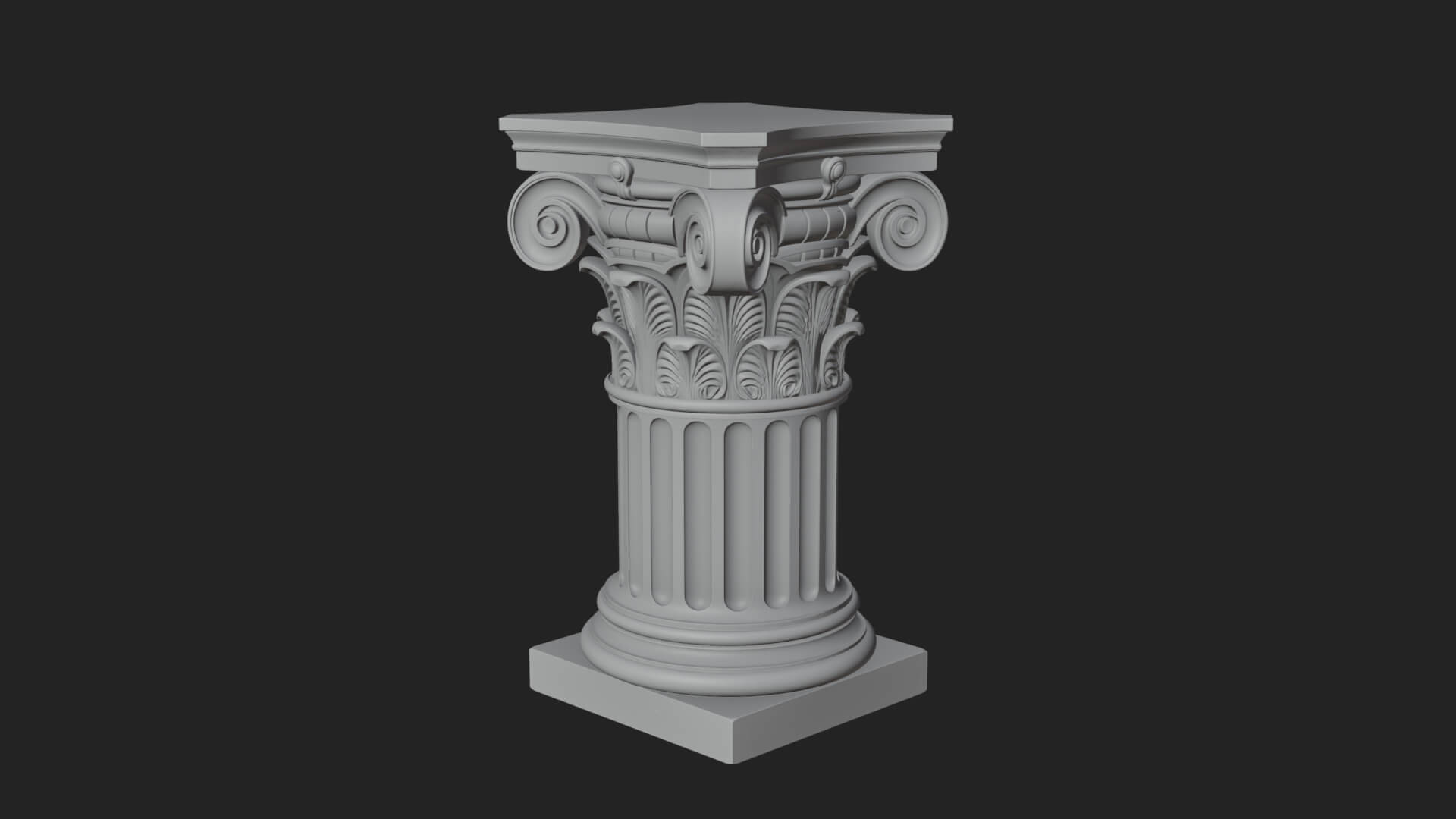 Fluted Classical Column Design 8 3D Print Model 3D Model
