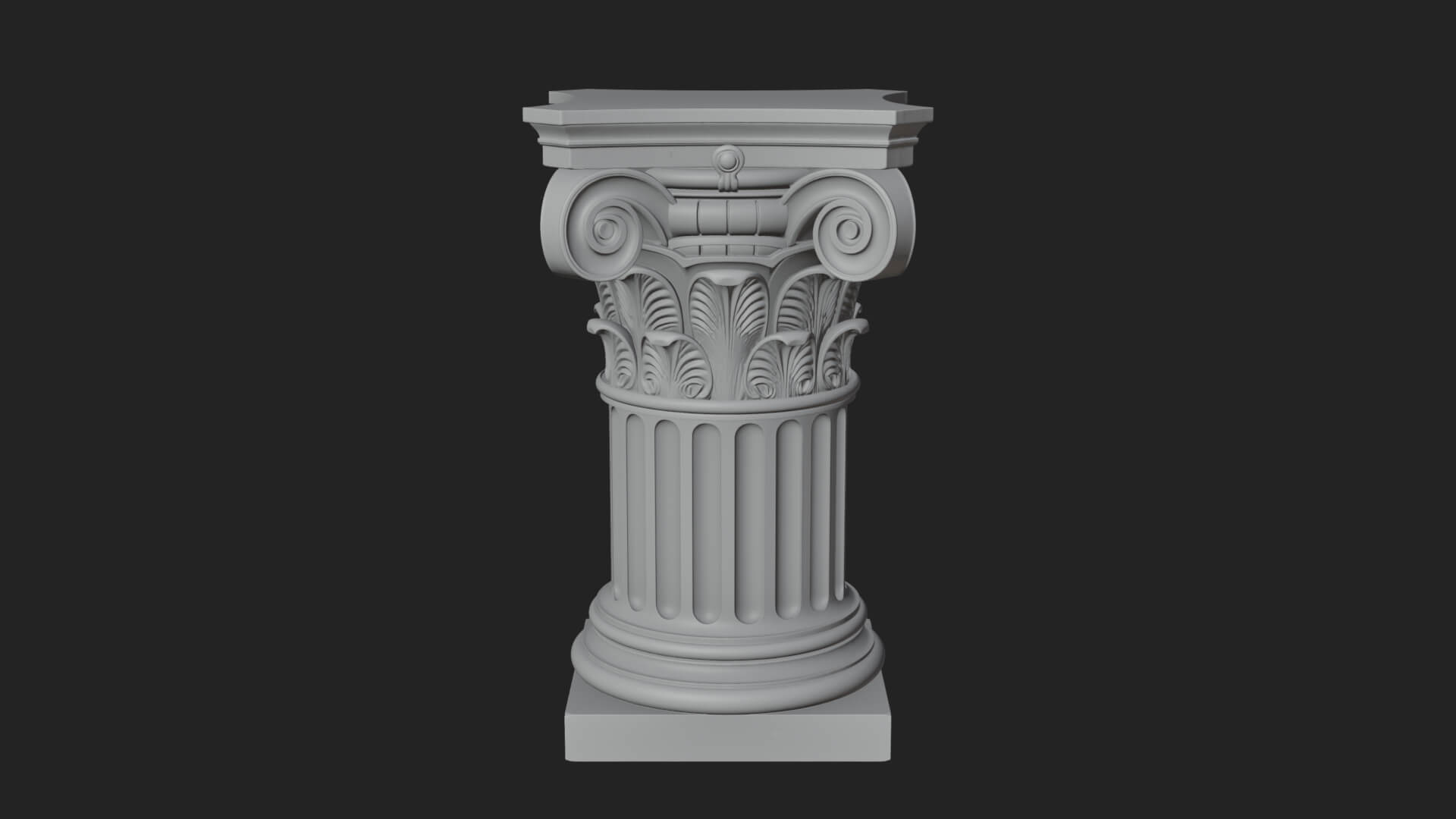 Fluted Classical Column Design 8 3D Print Model 3D Model