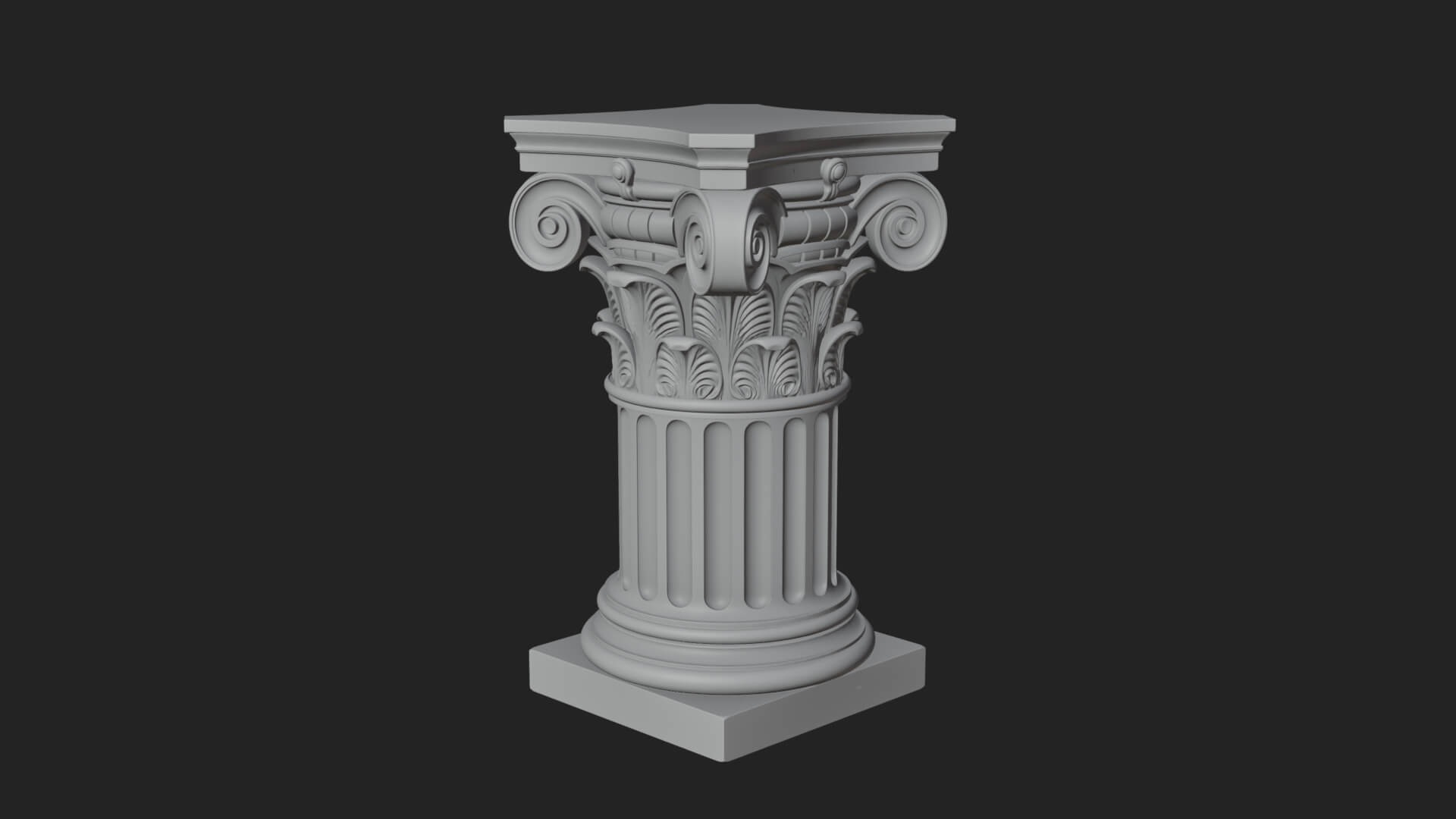 Fluted Classical Column Design 8 3D Print Model 3D Model