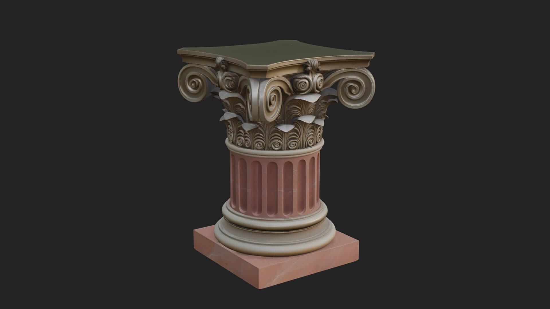 Fluted Classical Column Design 9 3D Print Model 3D Model