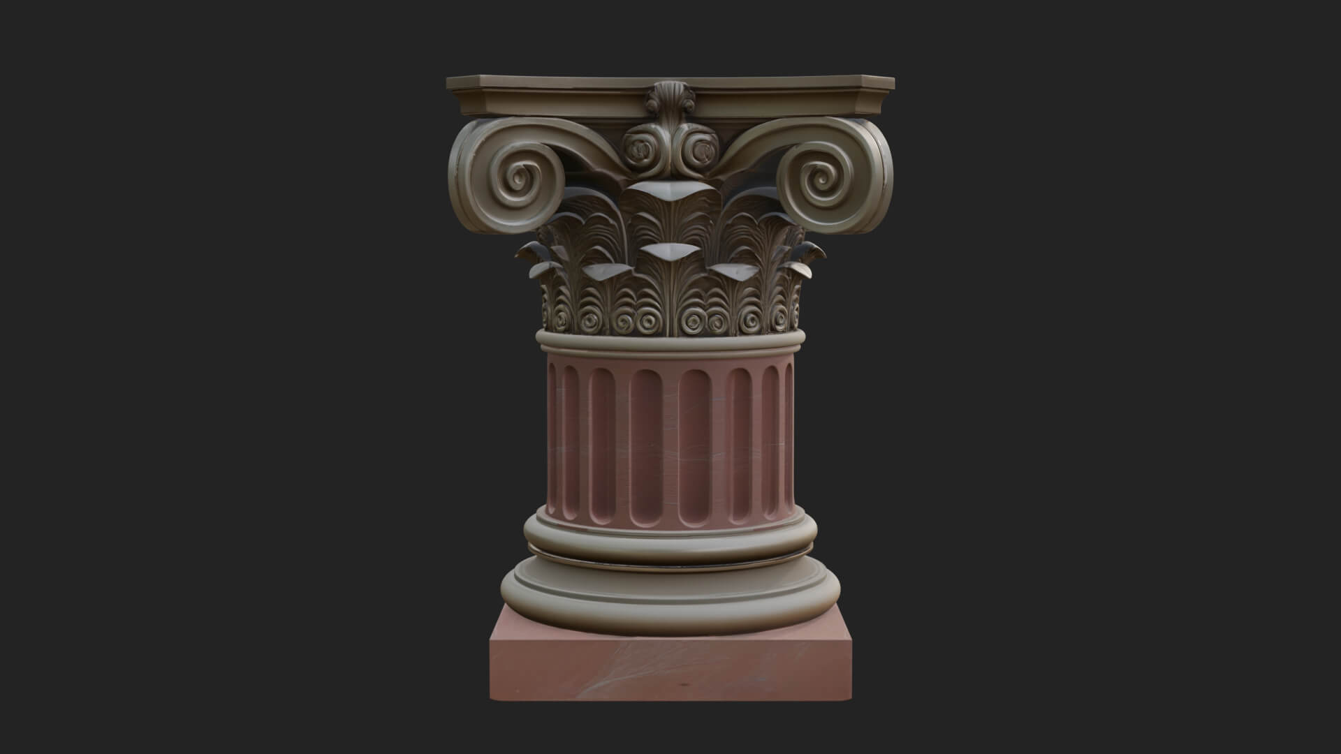 Fluted Classical Column Design 9 3D Print Model 3D Model