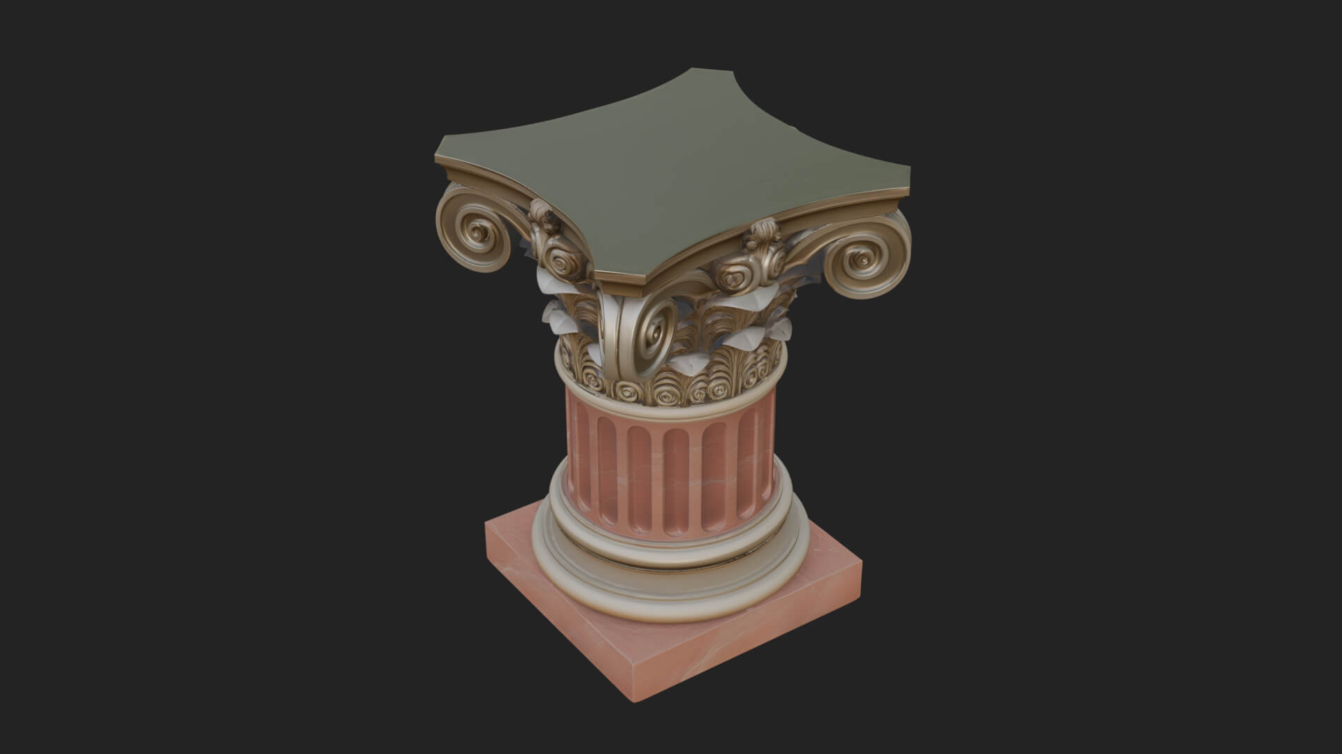 Fluted Classical Column Design 9 3D Print Model 3D Model