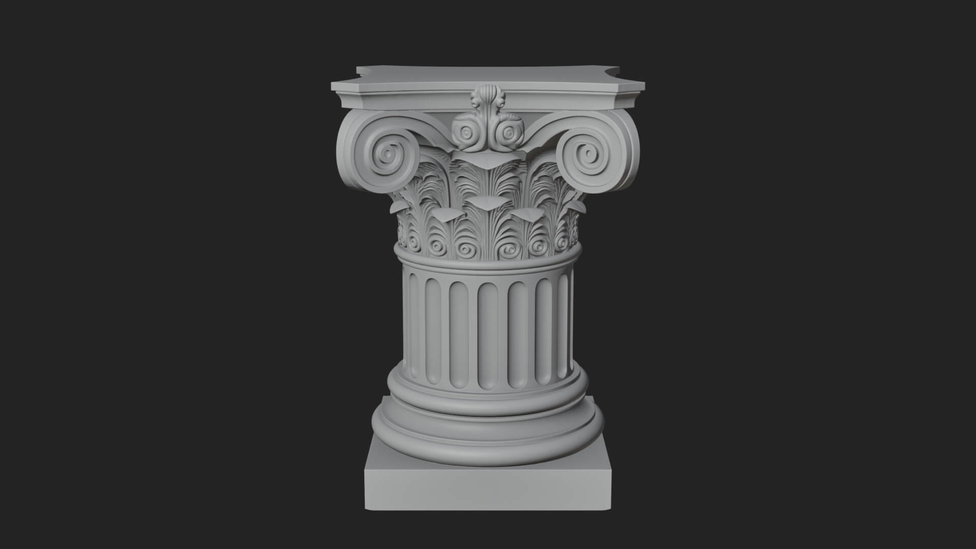 Fluted Classical Column Design 9 3D Print Model 3D Model