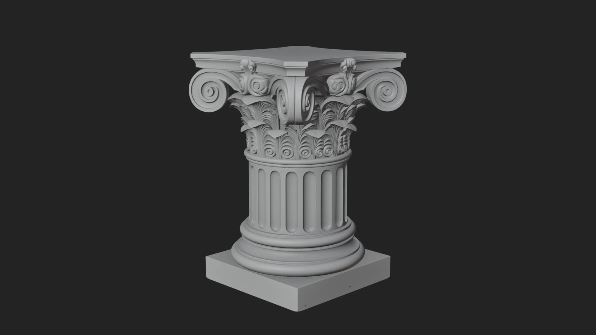 Fluted Classical Column Design 9 3D Print Model 3D Model