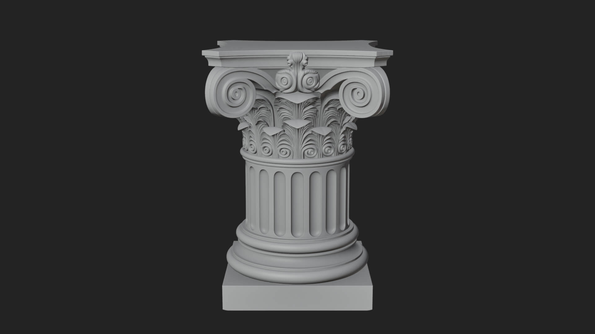 Fluted Classical Column Design 9 3D Print Model 3D Model