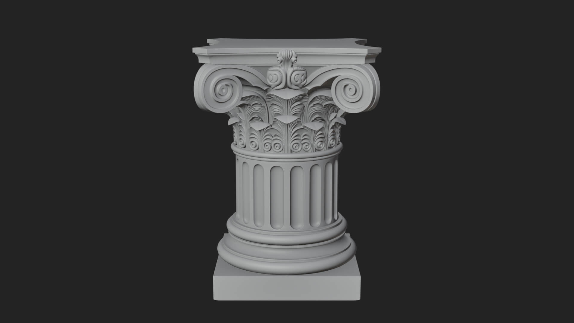 Fluted Classical Column Design 9 3D Print Model 3D Model