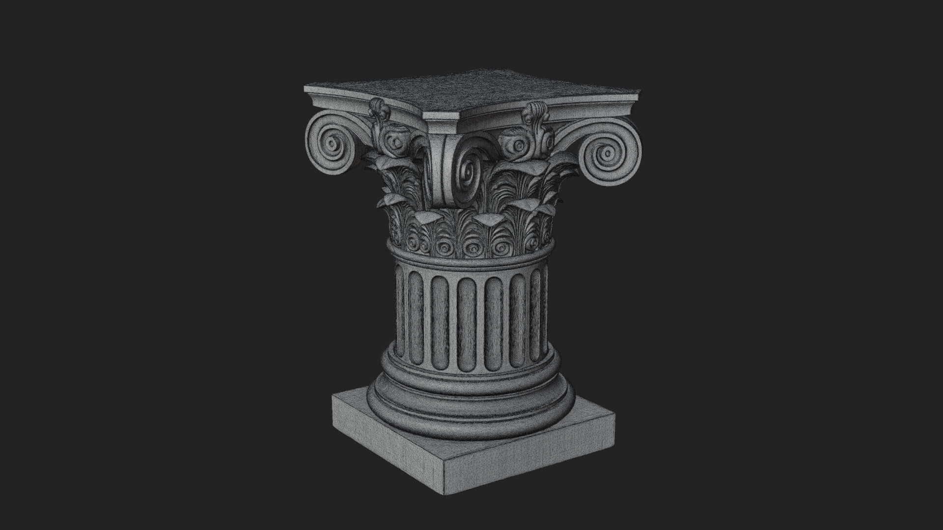 Fluted Classical Column Design 9 3D Print Model 3D Model