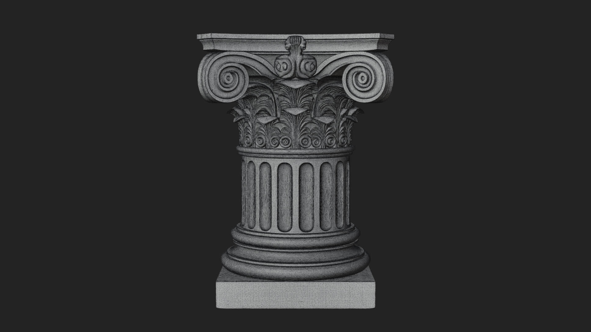 Fluted Classical Column Design 9 3D Print Model 3D Model