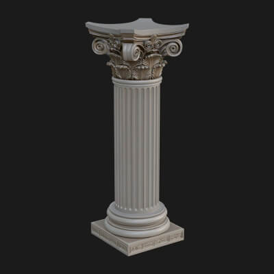 Fluted Stone Column Design 1 3D Print Model