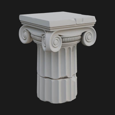Fluted Stone Column Design 10 3D Print Model