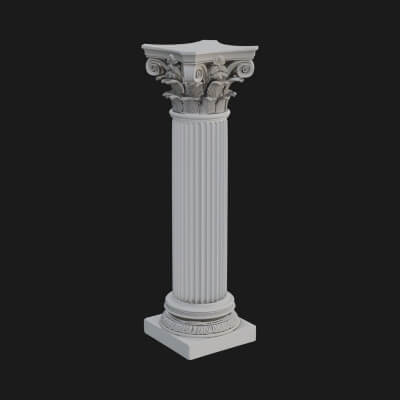 Fluted Stone Column Design 11 3D Print Model