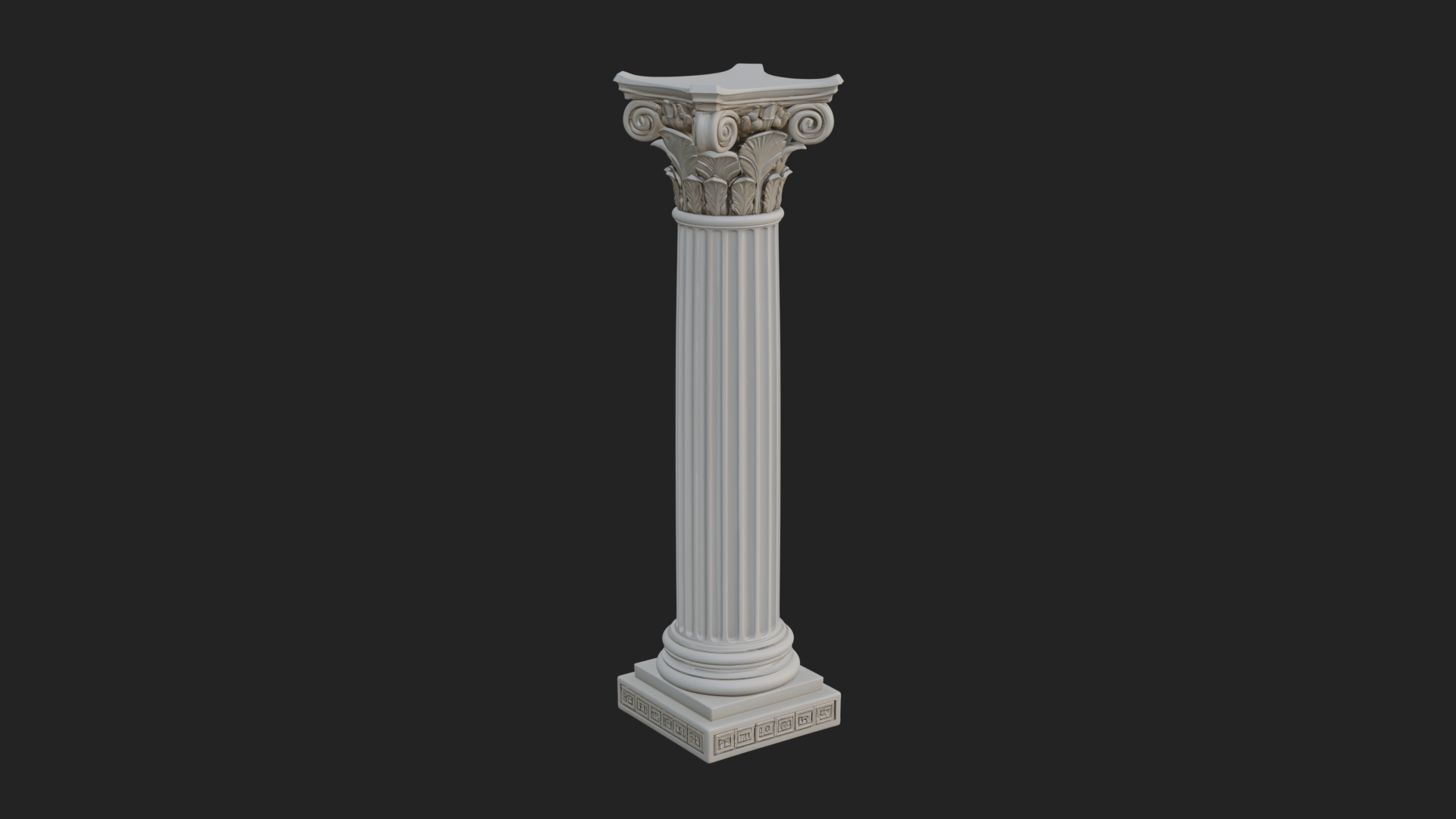 Fluted Stone Column Design 14 3D Print Model 3D Model