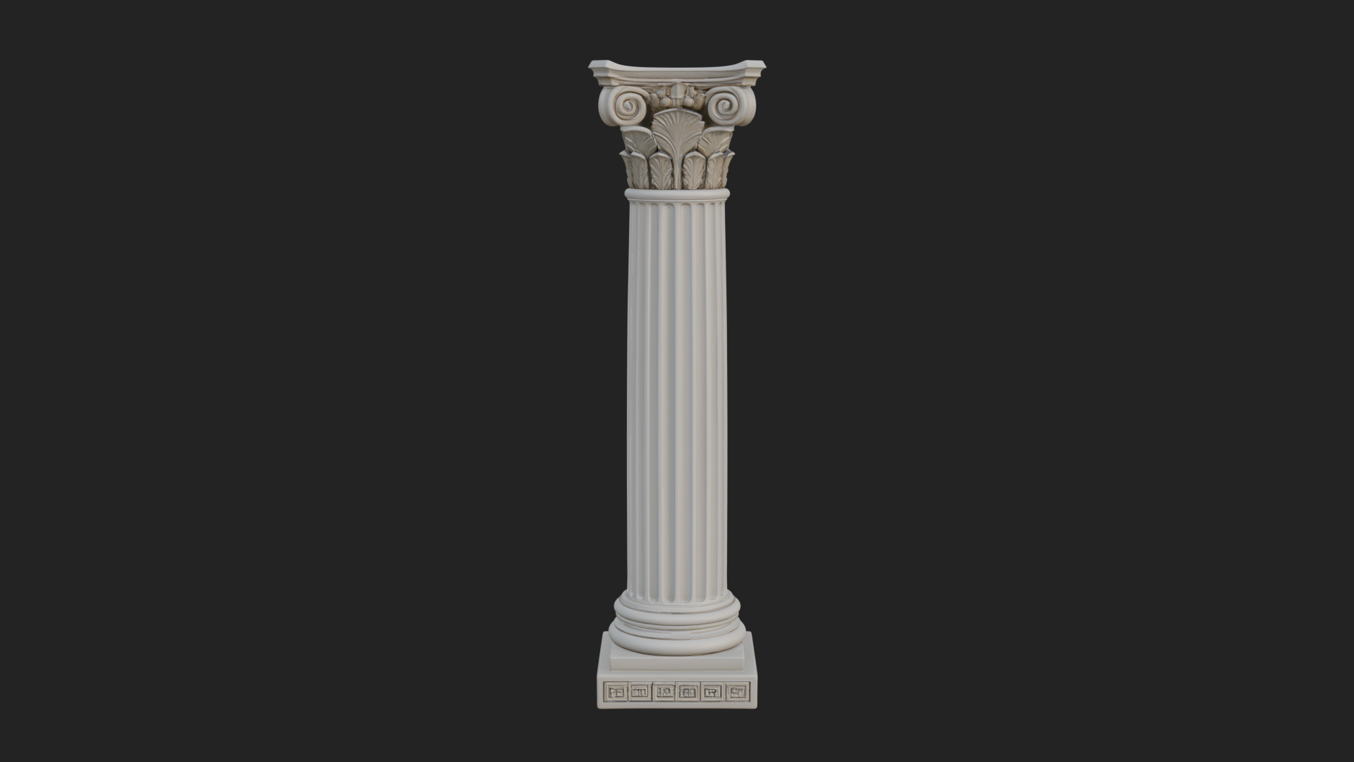 Fluted Stone Column Design 14 3D Print Model 3D Model