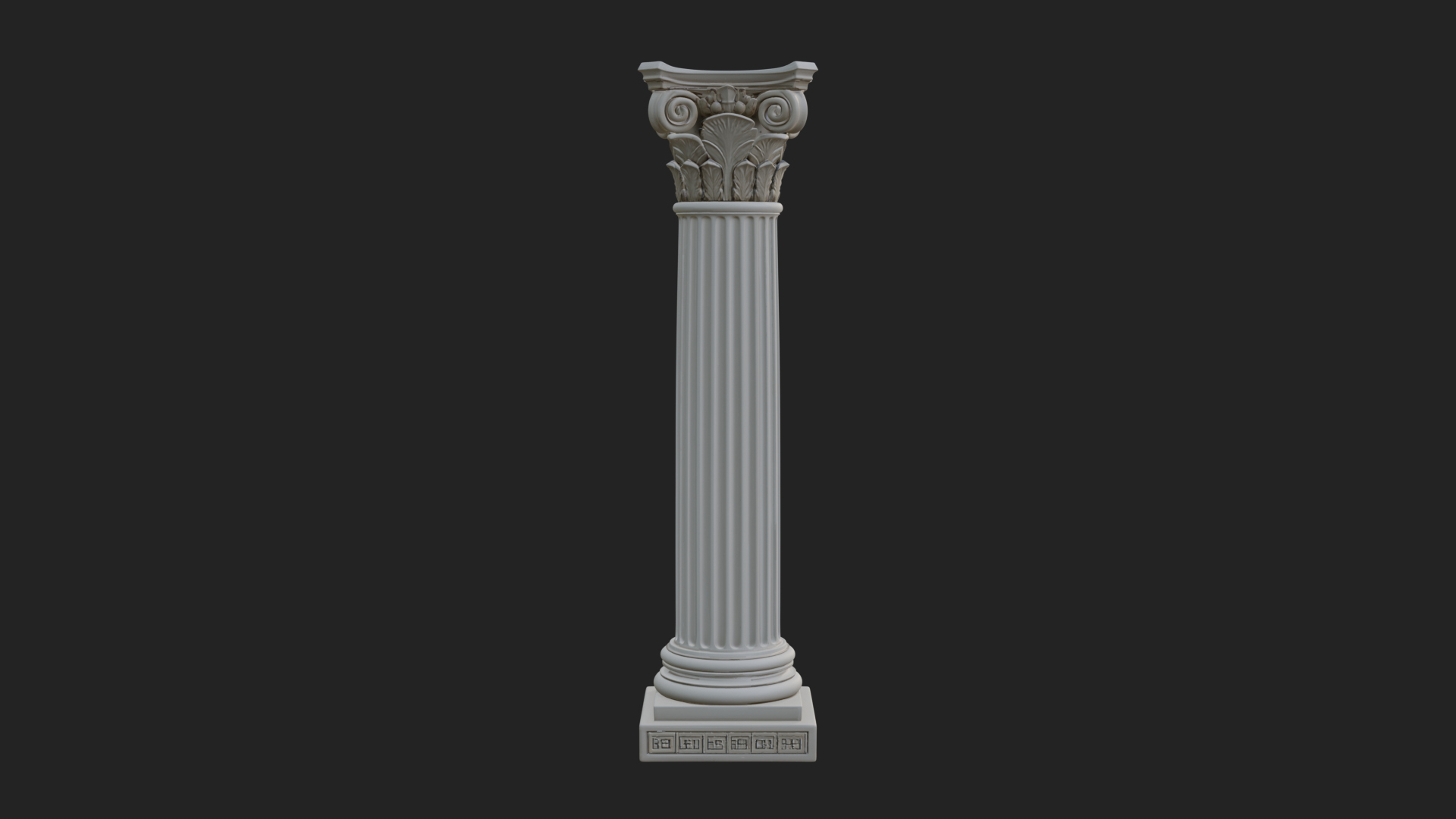 Fluted Stone Column Design 14 3D Print Model 3D Model