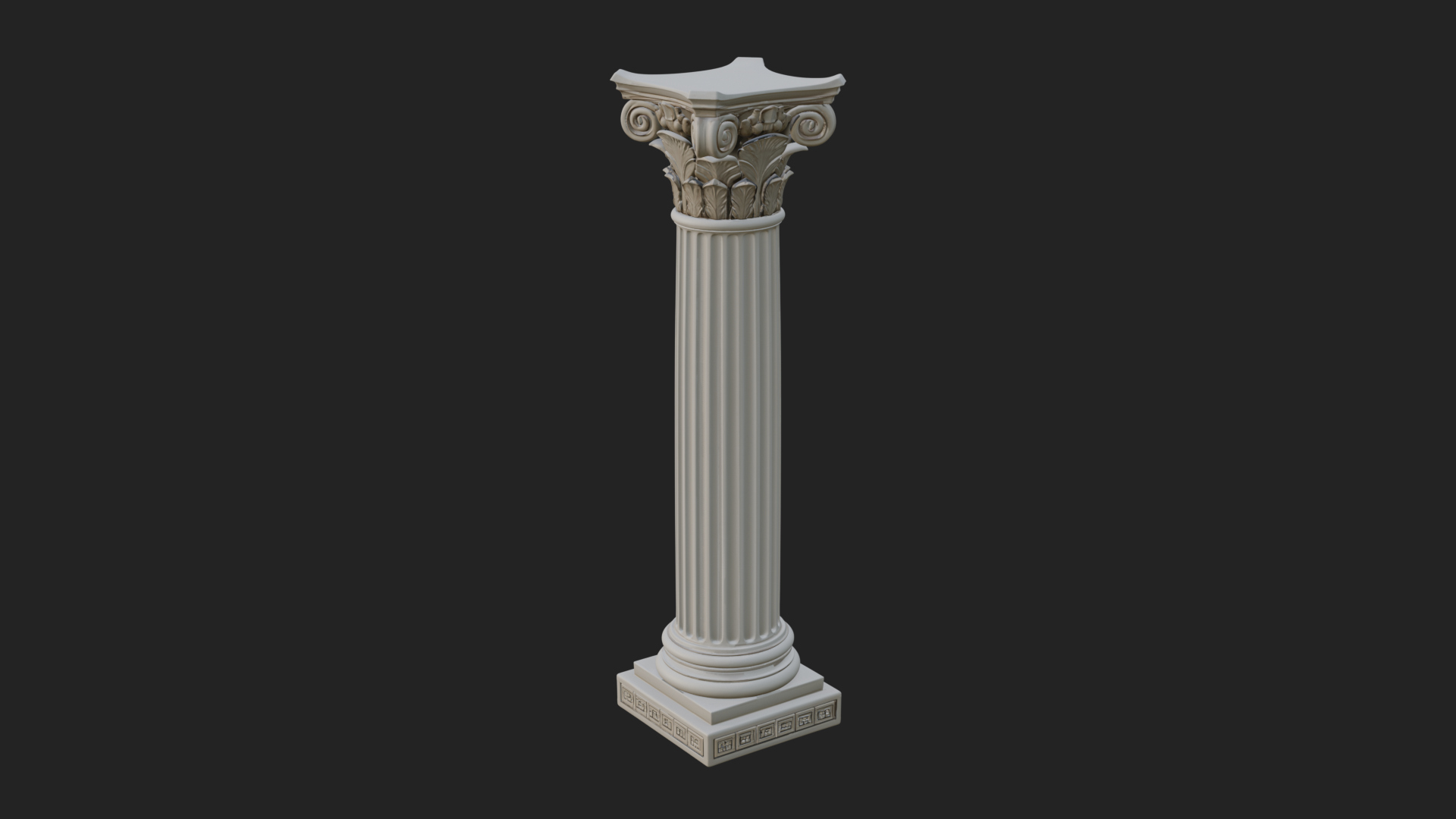Fluted Stone Column Design 14 3D Print Model 3D Model