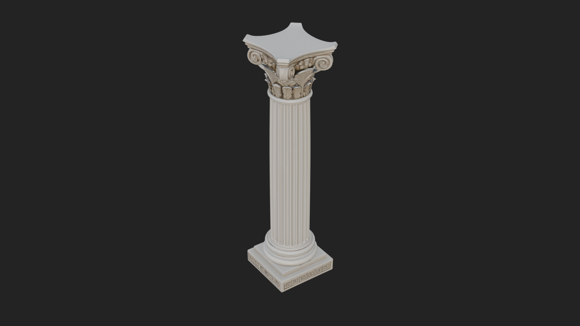 Fluted Stone Column Design 14 3D Print Model 3D Model