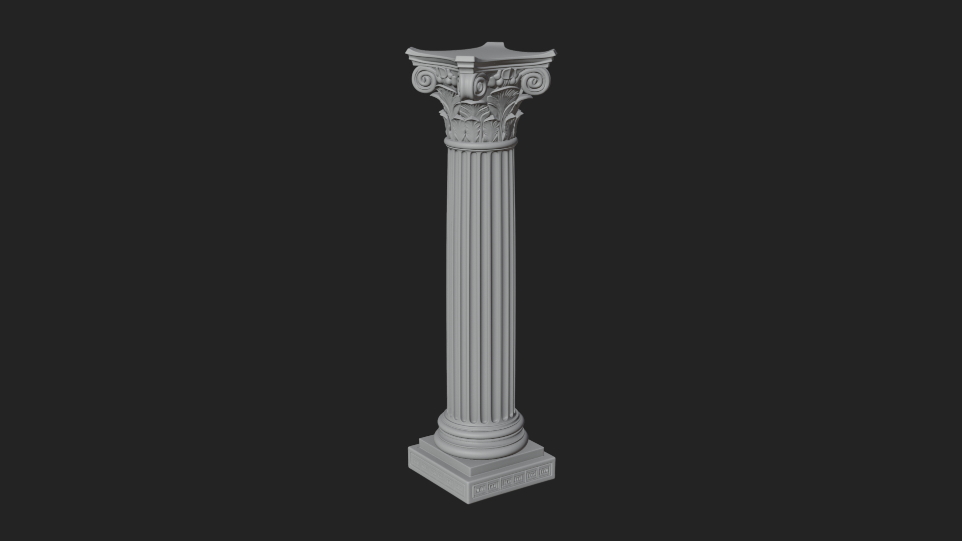 Fluted Stone Column Design 14 3D Print Model 3D Model