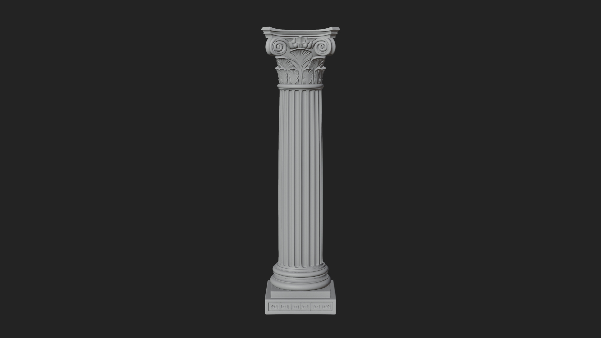 Fluted Stone Column Design 14 3D Print Model 3D Model