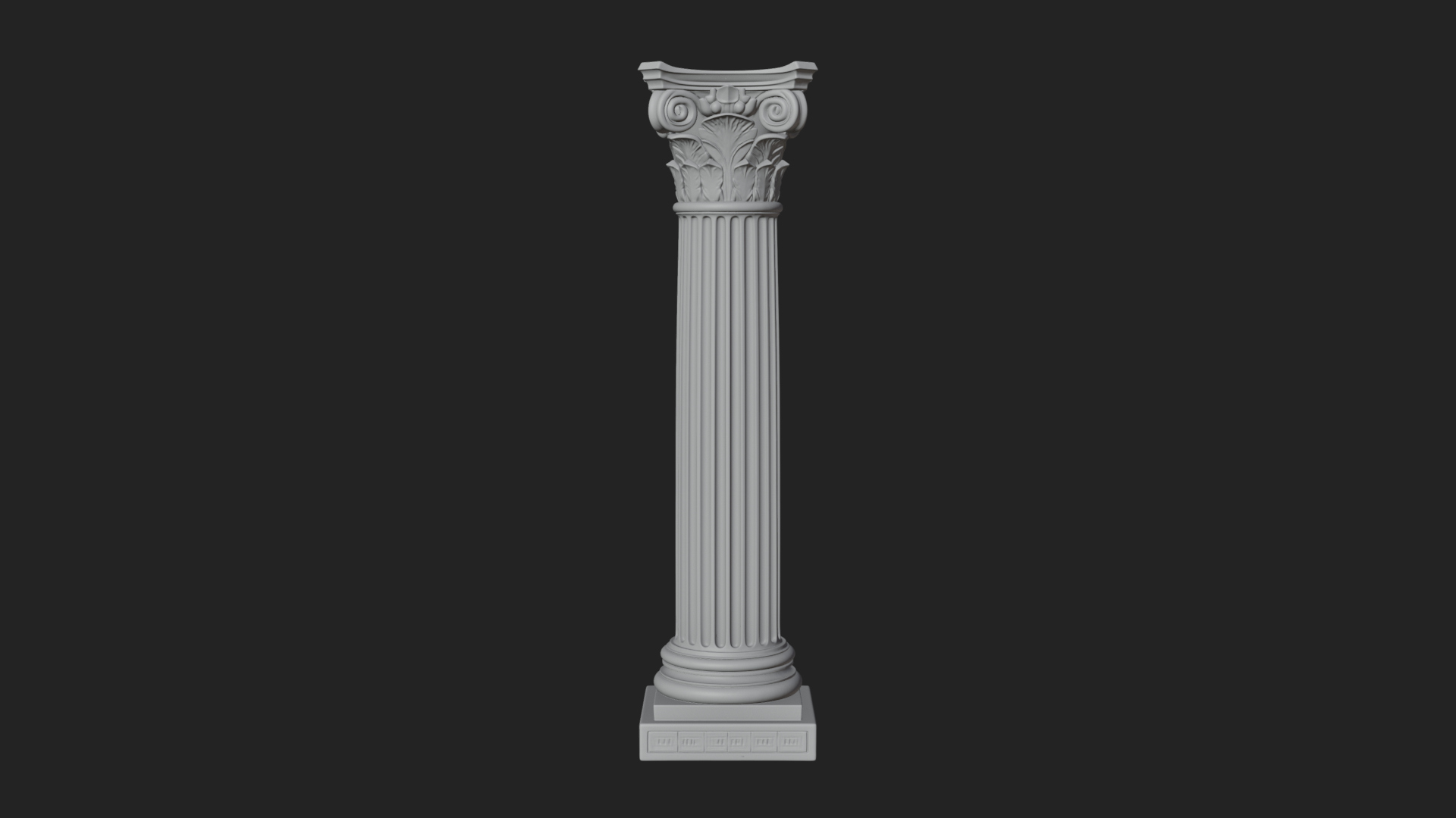 Fluted Stone Column Design 14 3D Print Model 3D Model