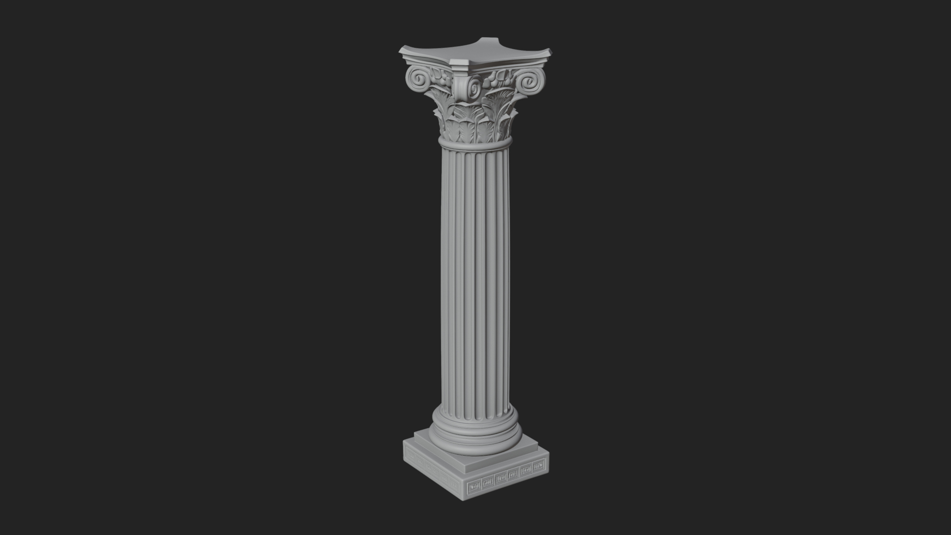 Fluted Stone Column Design 14 3D Print Model 3D Model