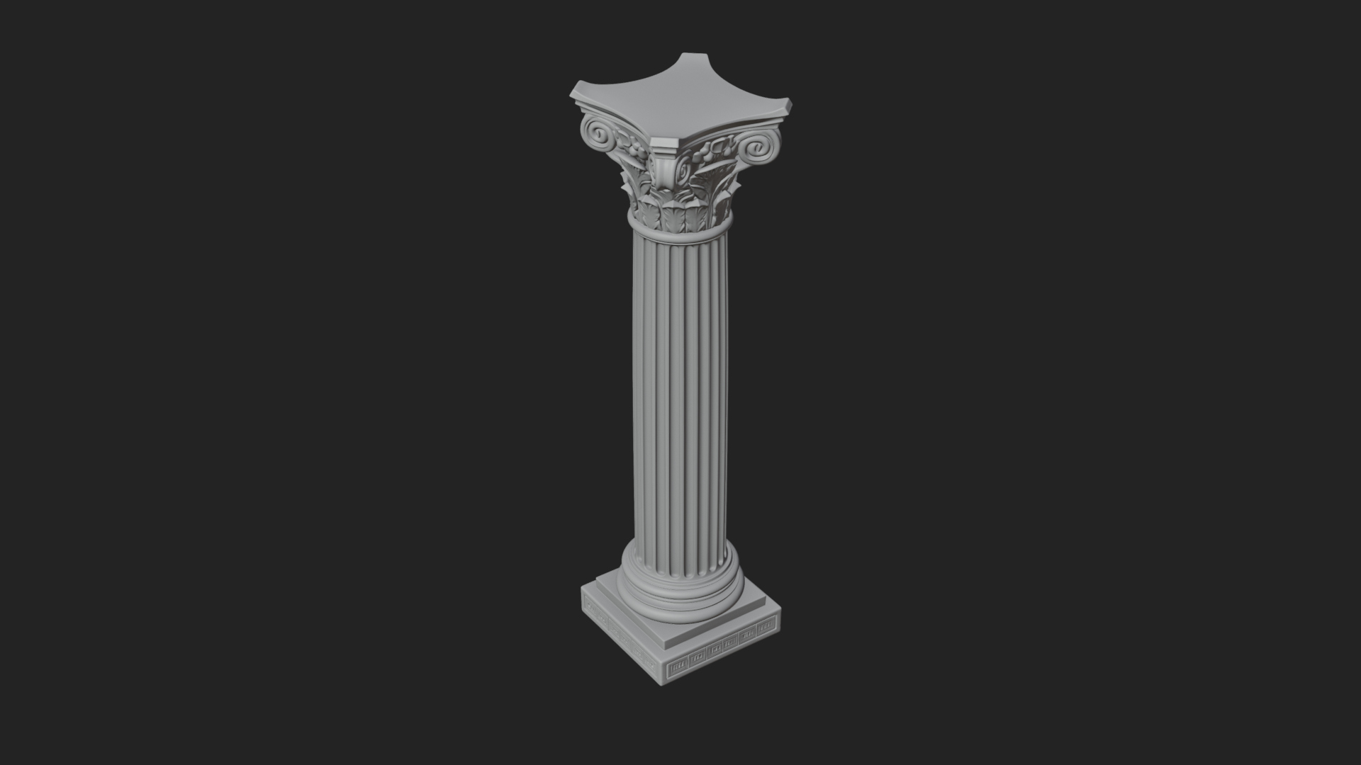 Fluted Stone Column Design 14 3D Print Model 3D Model