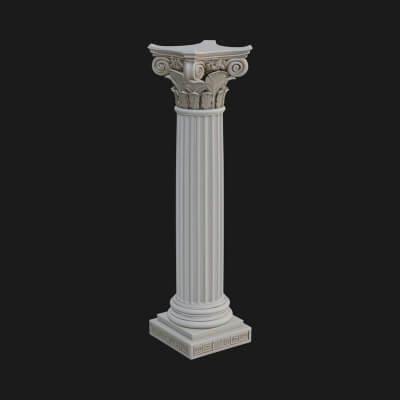 Fluted Stone Column Design 14 3D Print Model