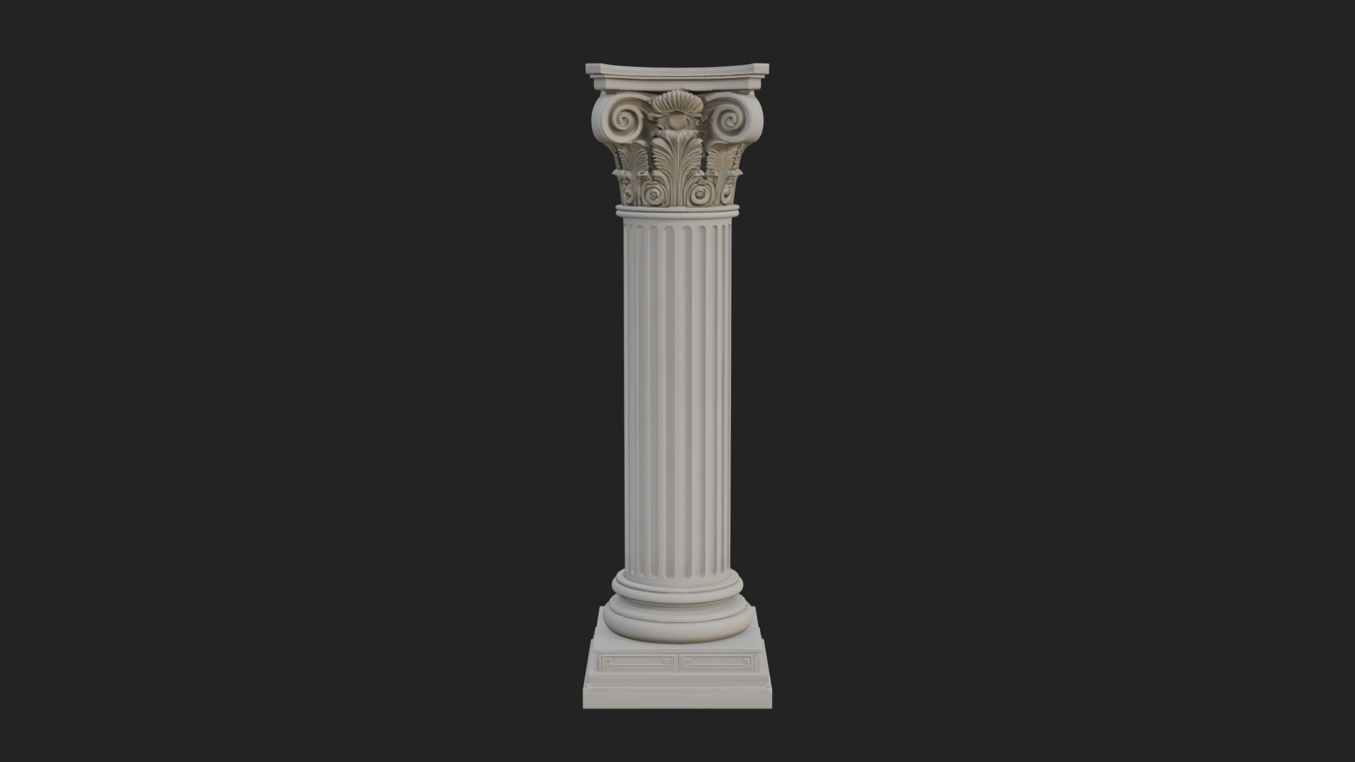 Fluted Stone Column Design 15 3D Print Model 3D Model