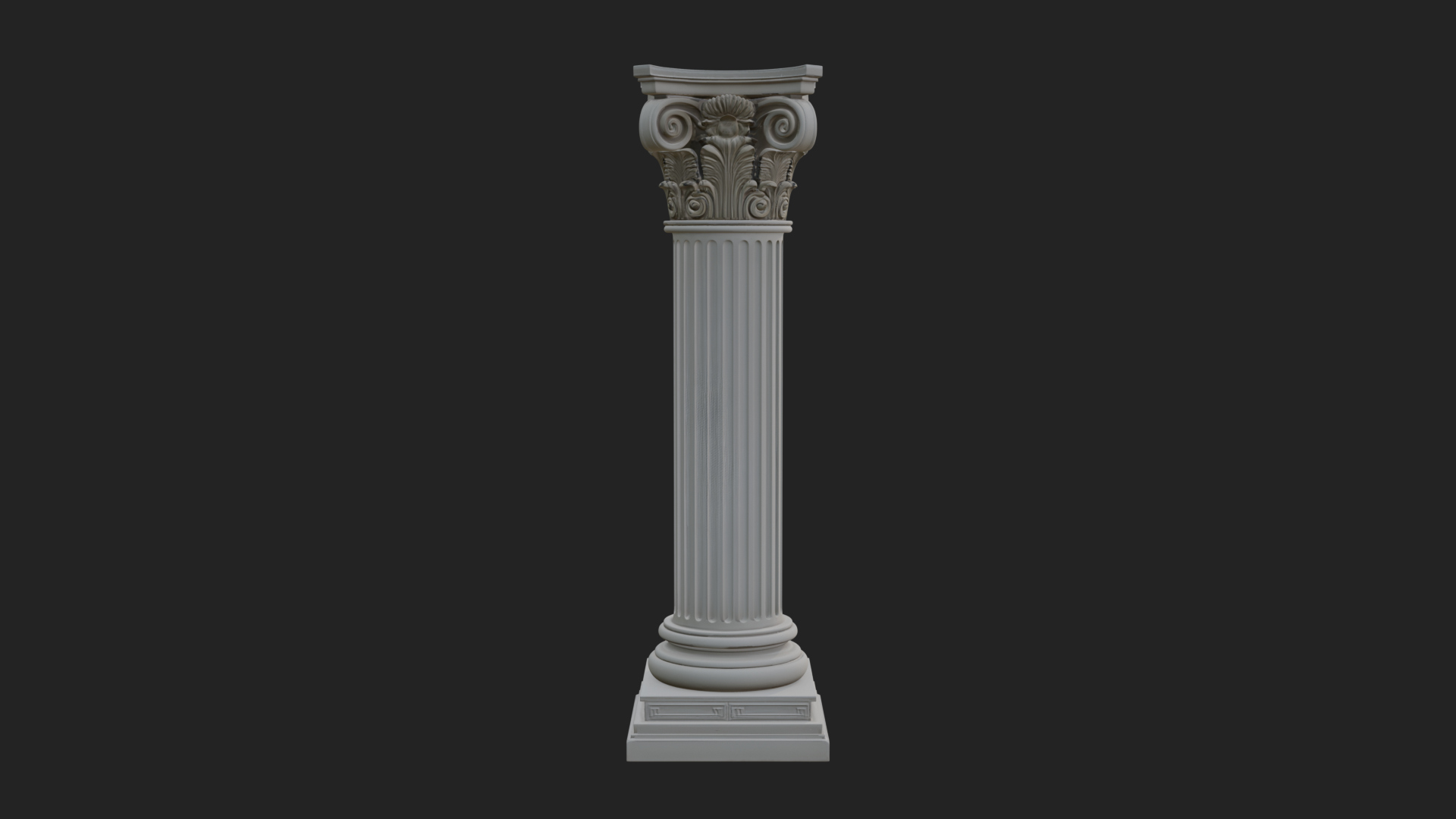 Fluted Stone Column Design 15 3D Print Model 3D Model
