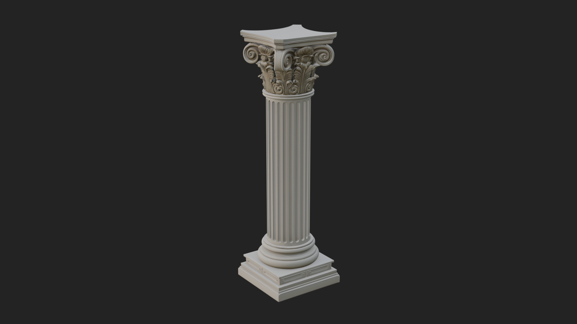 Fluted Stone Column Design 15 3D Print Model 3D Model