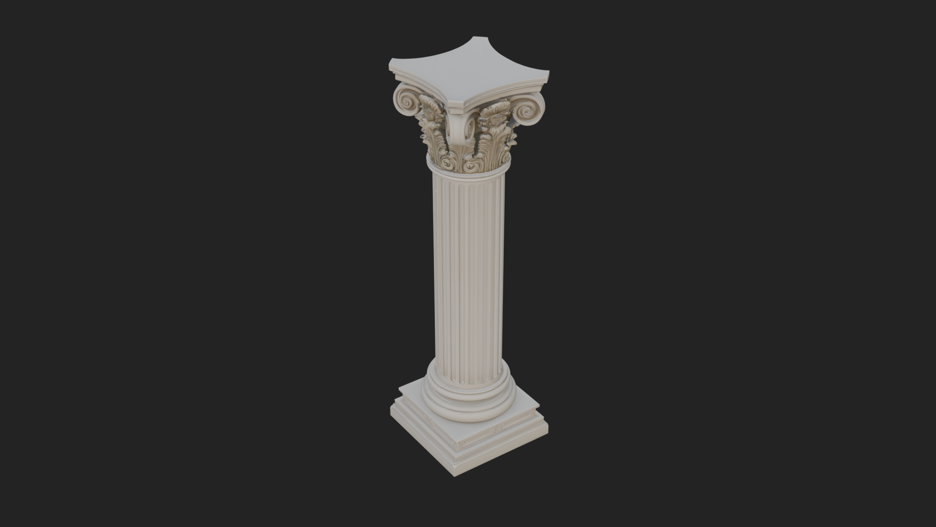 Fluted Stone Column Design 15 3D Print Model 3D Model