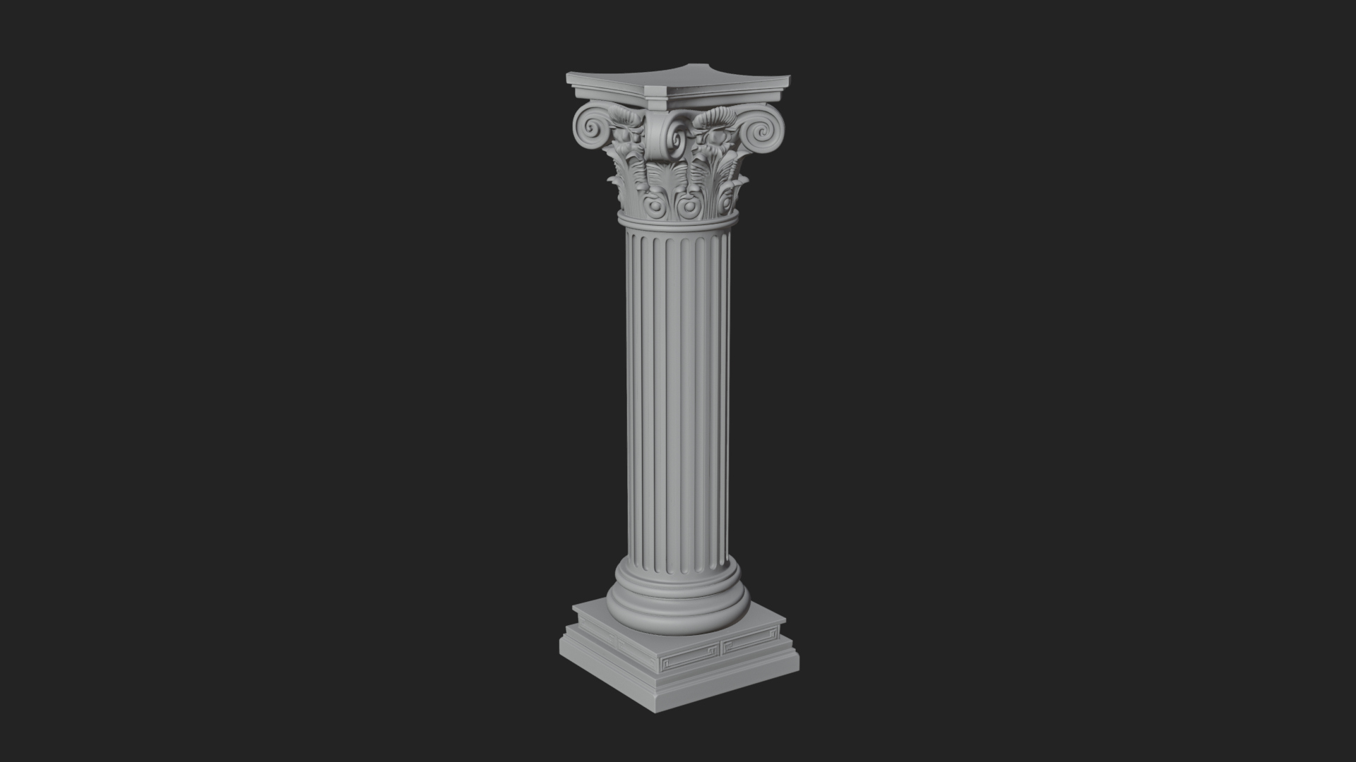 Fluted Stone Column Design 15 3D Print Model 3D Model