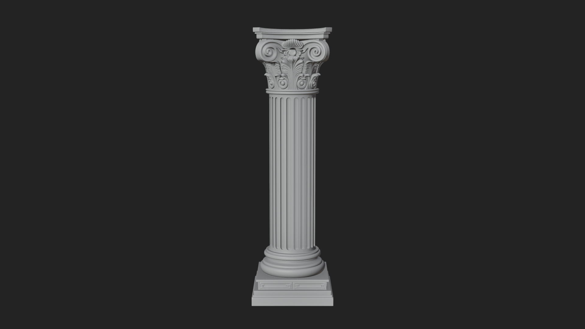 Fluted Stone Column Design 15 3D Print Model 3D Model