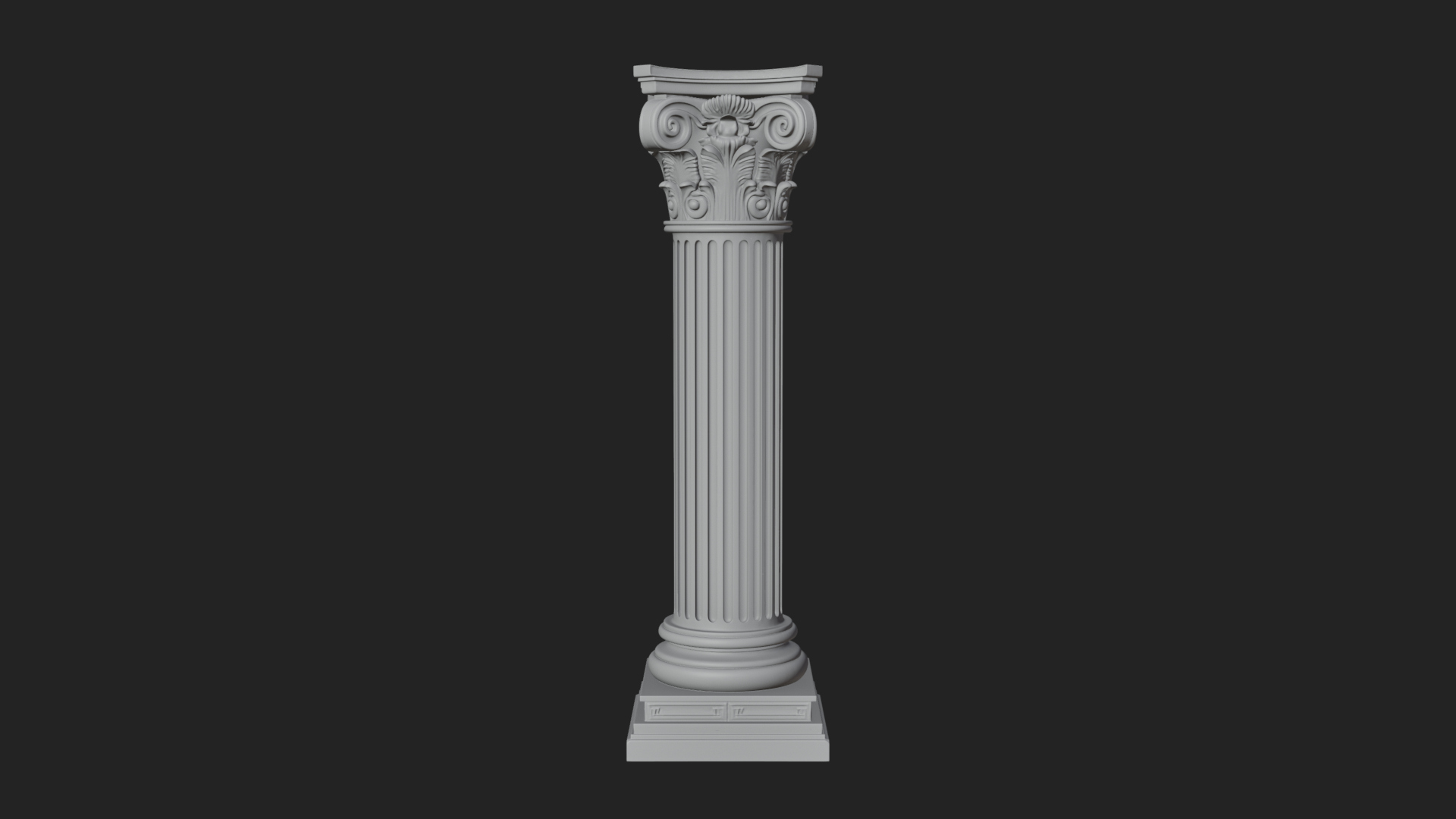 Fluted Stone Column Design 15 3D Print Model 3D Model