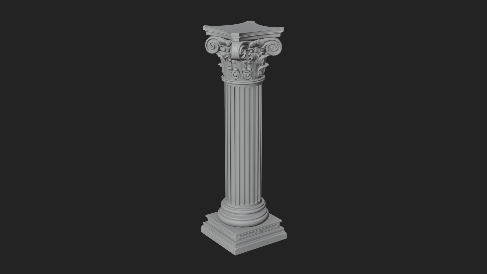 Fluted Stone Column Design 15 3D Print Model 3D Model