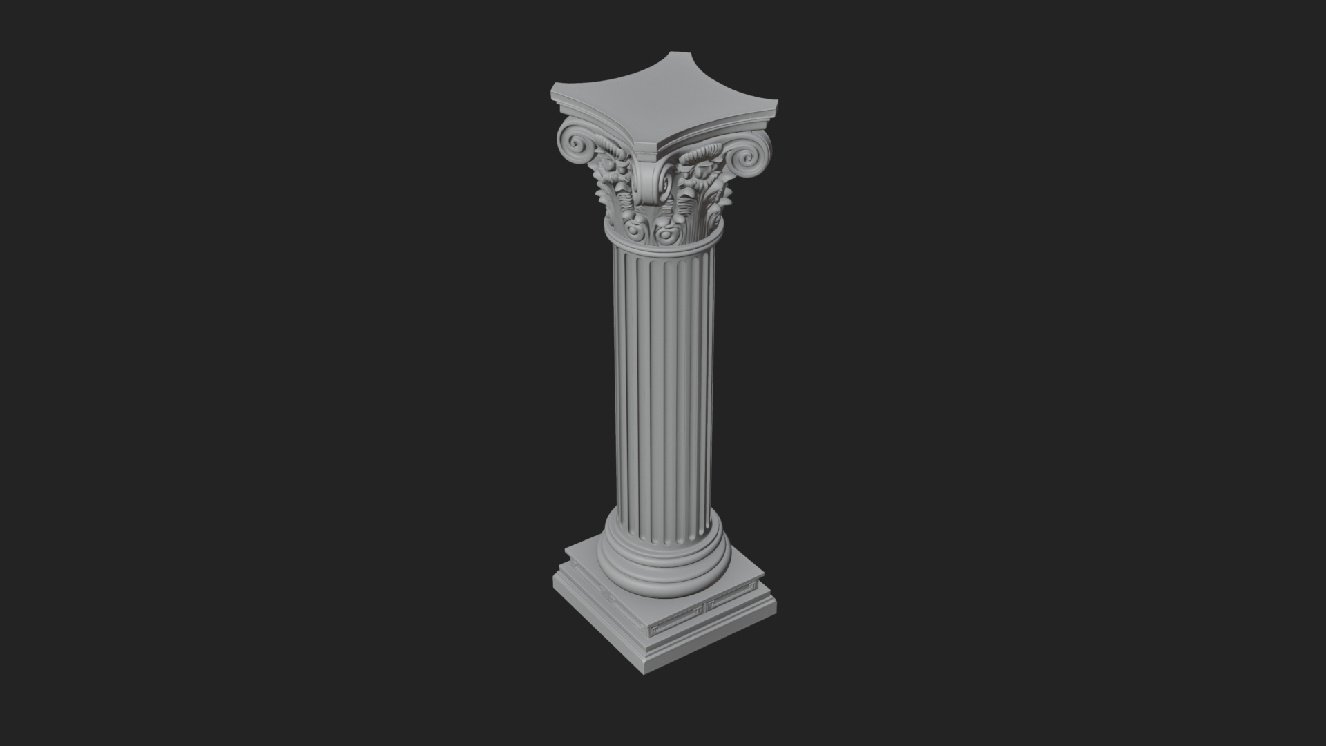 Fluted Stone Column Design 15 3D Print Model 3D Model