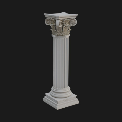 Fluted Stone Column Design 15 3D Print Model