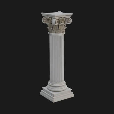 Fluted Stone Column Design 15 3D Print Model