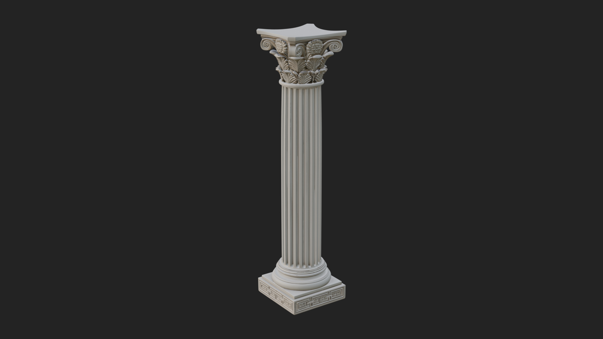 Fluted Stone Column Design 16 3d Print Model 3D Model