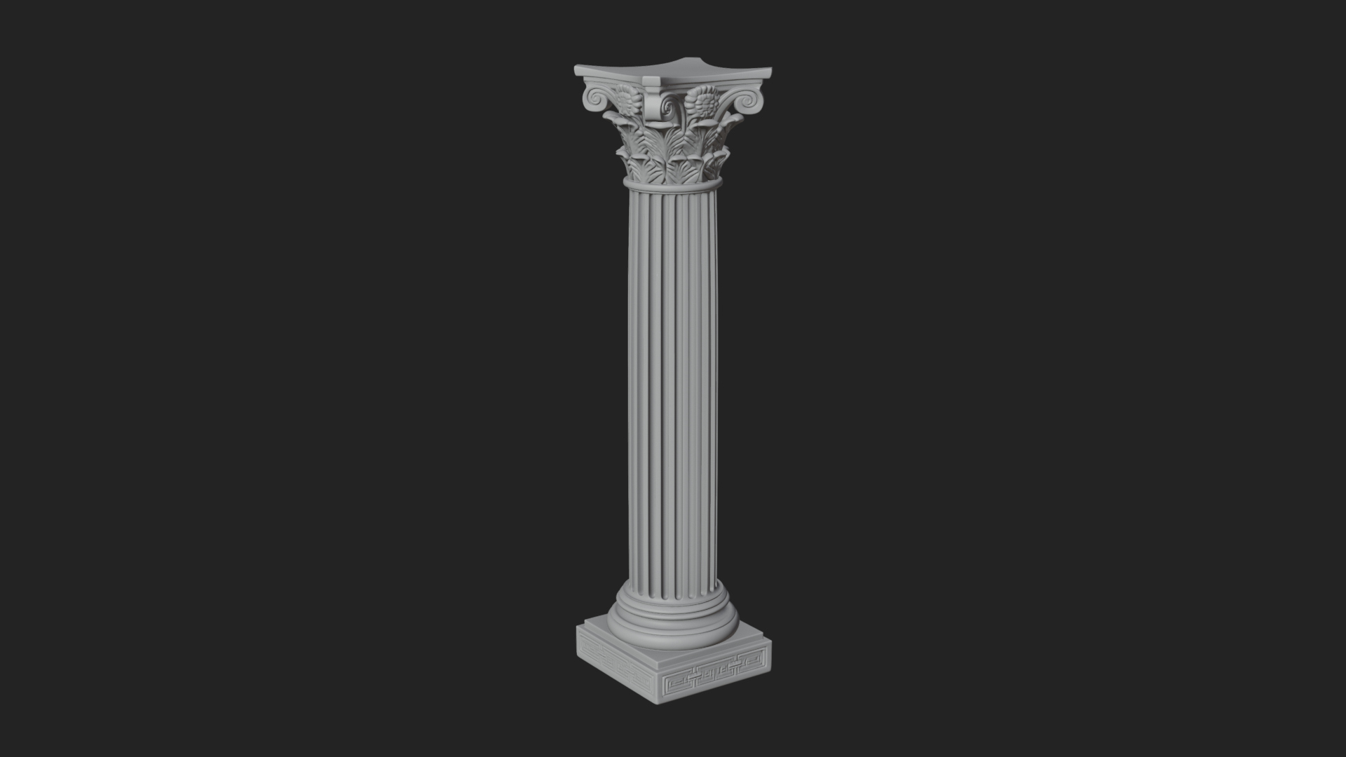 Fluted Stone Column Design 16 3d Print Model 3D Model