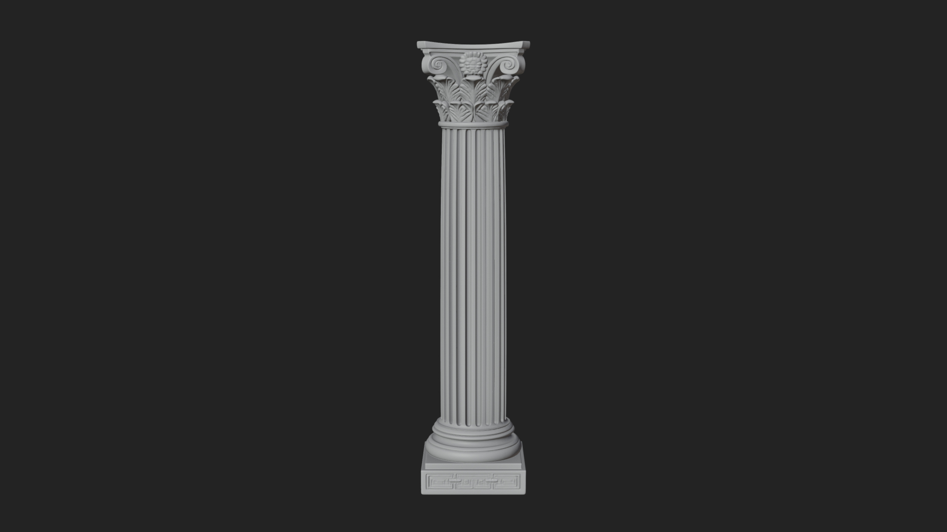 Fluted Stone Column Design 16 3d Print Model 3D Model