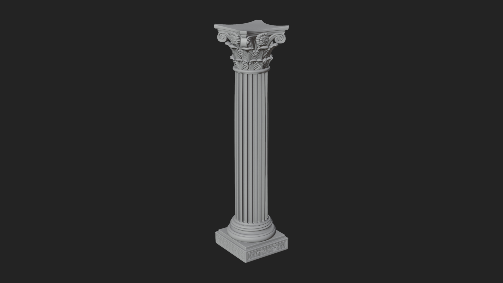 Fluted Stone Column Design 16 3d Print Model 3D Model