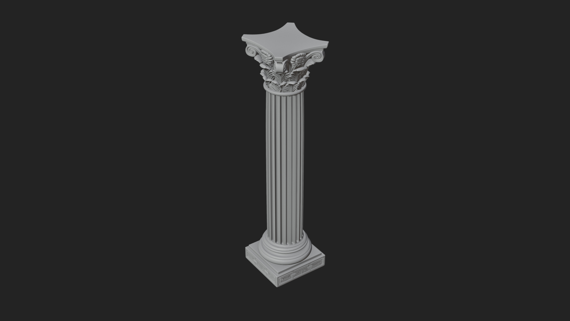 Fluted Stone Column Design 16 3d Print Model 3D Model